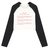 Vintage Raglan Sleeve Crop Top-Outfit