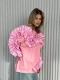 Fongt Lace Decoration Design Feeling Against The Color Of The Collar Long Sleeve Leisurely Loose Plus Velvet Top Woman