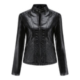 Leather Jackets And Coats Spring Autumn Long Sleeve Fashion Basic Motorcycle Jackets Female Streetwear Casual