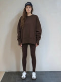 Fongt Autumn And Winter Women's Leisure Loose Long-Sleeved Collar Open Fork Tight Trouser Trouser Suit