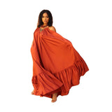 Short Sleeve Ruffled Maxi Long