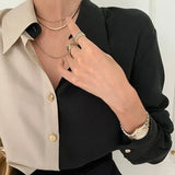 Blouse 2021 Chemise Femme Office Lady Button Up Turn Down Collar Shirts Women Plus Size Ladies Patchwork Blouses