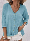 Fongt Spring-Summer Sale Of New Women's Collar Button-Killey Long Sleeves