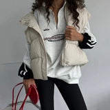 Fongt Sports Half Zippered Sweater Women Spring And Autumn Retro Letter Printing Ball Collar Coat