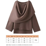 Fongt Winter New Women Equipped With Scarf Long-Sleeved Blended Coat Loose Temperament Coat