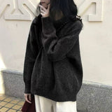Fongt New Ultra-Soft Special Grade Sheep Velvet Korean Version Of Loose Thin Solid Color Base Round Collar Knitted Sweater