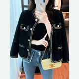 Fongt And Winter 2025 Short Scented Sleeker New Marinade Fashion Famous Jacket Temperament Knitted Sweater Top