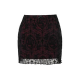 Summer 2024 New Spicy Girls Hip Skirt Dark Style Sexy Velvet Double-Body Skirt-Outfit