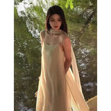 Fongt Atmosphere With A Fluttering Ribbon Dress Women's New Summer Languid Lady Dress