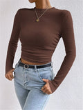 Fongt And Winter Repair With Long-Sleeved T-Shirt Rounded Women's T-Shirt