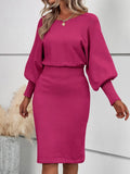 Fongt And Winter Knitted Dress Sexy Solid Color Bag Hip Dress Temperament Thin Sweater Knitted Dress Girl
