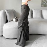Fongt New 2023 Summer Women's Solid Color Loose Street Fashion High Waist Casual Straight Leg Wide-Leg