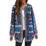 Print Coats And Jackets Women Autumn Long Sleeve Plus Size Cotton Linen Loose Ladies Tops Oversized Cardigan