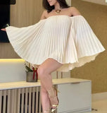 Fongt Summer New Women's Clothing Out-Shoulder Commut Fashion Leisure Shorts Pressure Folding Set