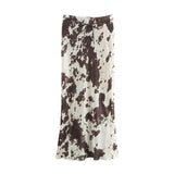 Fongt Shirt Women's Skirt Set Explosive Texture Silk With Belt Animal Pattern