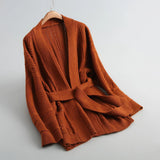 Women Thick Knitting Cardigans Coat With Belt Long Sleeve Women Winter Cape Sweater Jumper Casaco Feminino Women