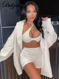2022 Spring Summer Women Solid Ribbed 2 Pieces Irregular Crop Top Biker Shorts Set Streetwear Tracksuit Outfit