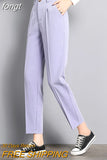 Pants Women Office Lady Ankle Length Autumn Solid Harem Trouser High Waist Fashion Harajuku Loose Elegant Youth Hot