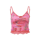 Fongt Spring New Women's Sexy Pure Desire Hot Girl Graffiti Print With A Small