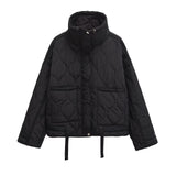 Fongt Women's Explosive Standing Water Corrugated Cotton Clothes Cuffs Loose Coat