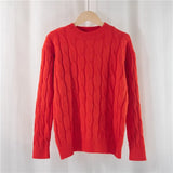 New 2021 Autumn Winter Women's Sweaters Pullovers Warm Minimalist Korean Elegant Pink Solid Ladies Jumpers