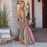 Fongt Summer Wishv Collared Sling Print Large Swing Dress Women's Dress