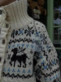 Buttoned Retro Printed Cardigan-Outfit
