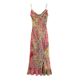 Fongt New Patchwork Printing Tie Sling Dress 3293246