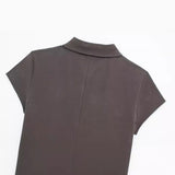 New POLO Collar With Belt Short-Sleeved Mini Dress 3152313-Outfit