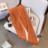Fongt Wide Leg Pants Women's Pants Spring And Autumn 2024 New High Waist Hanging Feeling Straight Tube Advanced Sense Show Thin White Pants Summer-Outfit