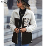 Casual Cardigan for Women Long Sleeve Loose Round Neck Stitching Zipper Fleece Jacket Demi-season Jacket for