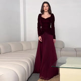 Fongt Autumn New Style Splicing Fake Two Elegant Long Dress Girls