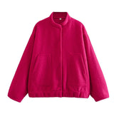 2023 New 15 Color Loose Casual Coat Street Y2K Vertical Collar Dark Button Coat Female B88420-Outfit