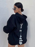 Fongt Letter-Print Hooded Hooded Loose Version Of Multi-Color Lazy Trend Trend High Street Tide Brand