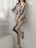 Fongt Fragrant Professional Suit Three-Piece Women's Spring And Autumn Temperament Coat Fashion Vest Professional Trousers Set