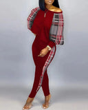 Fongt Women's Long-Sleeved Round-Neck Fashion Casual Set In Autumn