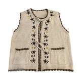 Flower Hollow Out Vest Top Women V neck Sleeveless Sweater