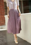 Fongt New 细细细细细 Art 褶皱 Fairy Hundred Folded Skirt Silk Slippery Pendant Half Body Skirt
