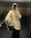 Fongt Wind New Women's Long Languid Languid Collar Long-Sleeved Sweater Casual Knitted Top