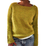 Fongt Women's Explosive Sweater Solid Color Quiet Version Of The Basic Knitwear Shirt