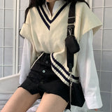 New 2021 Autumn Winter Women Sweaters Pullovers Knitting Fashionable Retro Elegant Wild Waistcoat Short Vests