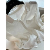 Fongt Shirt Women's Top 2025 New Feeling Light Luxury To Reduce The Age Of Chic White Cotton Linen Shirt