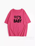 Fongt New Letter Pure Cotton T-Shirt Women Simple Basic Short-Sleeved Top Women's Free-Fitting Sweater