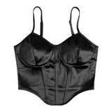Fongt Satin Show Chest Bundle Waist Sexy Sling Show Back Vest Female Summer Small Top