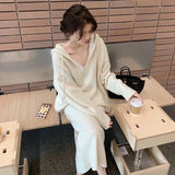 Fongt Dress 2025 New Two-Piece Suit French Small Fragrant Hooded Knitted Dress Women Autumn And Winter