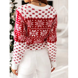 Fongt 2025 New Wish Sweater Women's Christmas Snowflake Long-Sleeved Bottom Needle Sweater