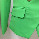 QUALITY 2023 New Baroque Designer Blazer Women's Lion Buttons Double Breasted Classic Slim Fit Blazer Jacket Apple