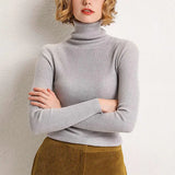 Turtleneck Slim Sweater Women Pullovers 2021 Autumn Thick Long Sleeve Basic All-match Tops Ladies Fashion Office