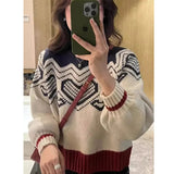 Fongt Version Of Double Zippered Strand Sweater Coat Women's 2025 Winter Design Sense Of The Collar Plus Thick Long-Sleeved Knitted Open Shirt