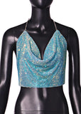 Fongt Sales 2023Wish Hot Metal Water Drill Sling Sexy Back Top Vest